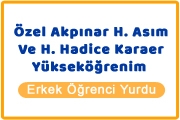 Özel Akpınar H. Asım Ve H. Hadice Karaer Yükseköğrenim Erkek Öğrenci Yurdu 